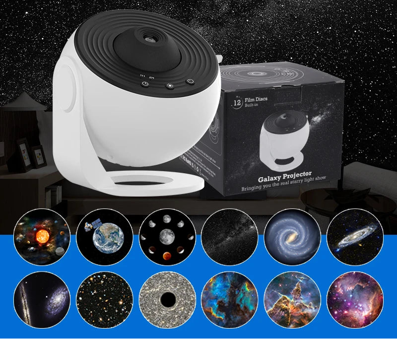 Projecteur stellaire blanc et noir