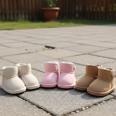 Chaussure bebe rose, beige et marron