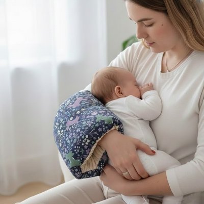 Coussin d'allaitement avec bébé et maman