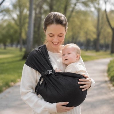 Echarpe de portage avec bébé