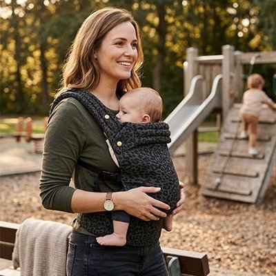Porte bebe maman en promenade