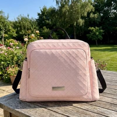 Sac a langer bebe carreaux roses