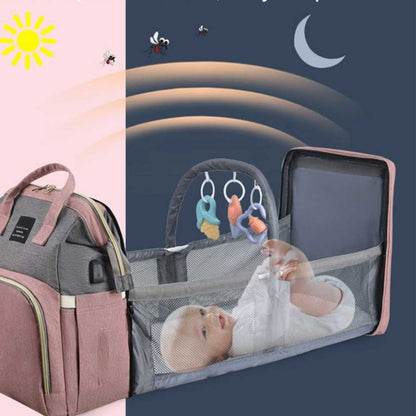 BabyTravelBag™ I Sac à dos pliable à langer. - BébéMamanEnfant
