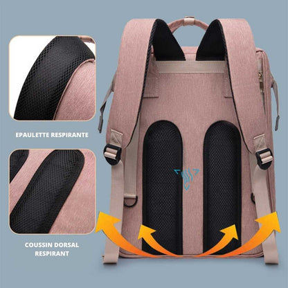 BabyTravelBag™ I Sac à dos pliable à langer. - BébéMamanEnfant