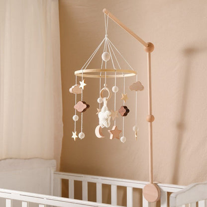 WoodDream™ I Mobile en Bois avec Boite à Musique et Support de Bois - BébéMamanEnfant