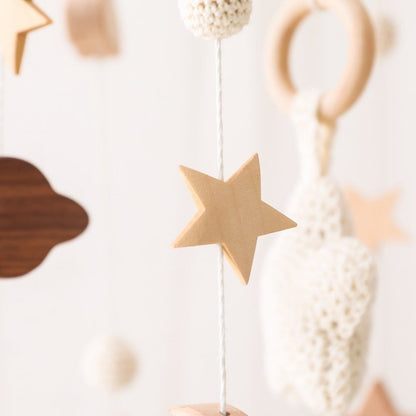 WoodDream™ I Mobile en Bois avec Boite à Musique et Support de Bois - BébéMamanEnfant