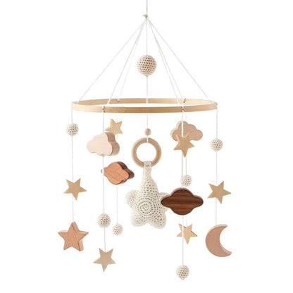 WoodDream™ I Mobile en Bois avec Boite à Musique et Support de Bois - BébéMamanEnfant