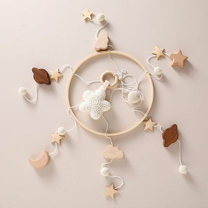 WoodDream™ I Mobile en Bois avec Boite à Musique et Support de Bois - BébéMamanEnfant