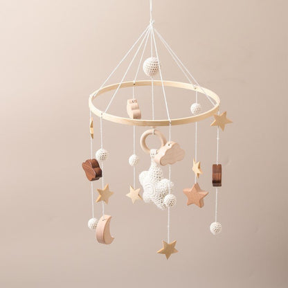WoodDream™ I Mobile en Bois avec Boite à Musique et Support de Bois - BébéMamanEnfant