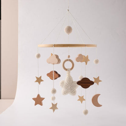 WoodDream™ I Mobile en Bois avec Boite à Musique et Support de Bois - BébéMamanEnfant