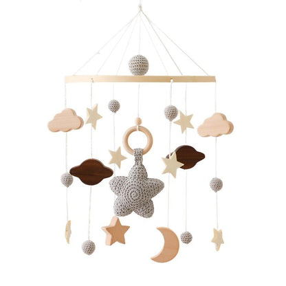 WoodDream™ I Mobile en Bois avec Boite à Musique et Support de Bois - BébéMamanEnfant